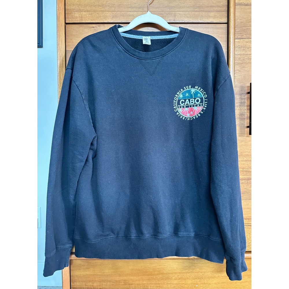 Euro Cotton Cabo San Lucas Sweatshirt Large Black Excellent